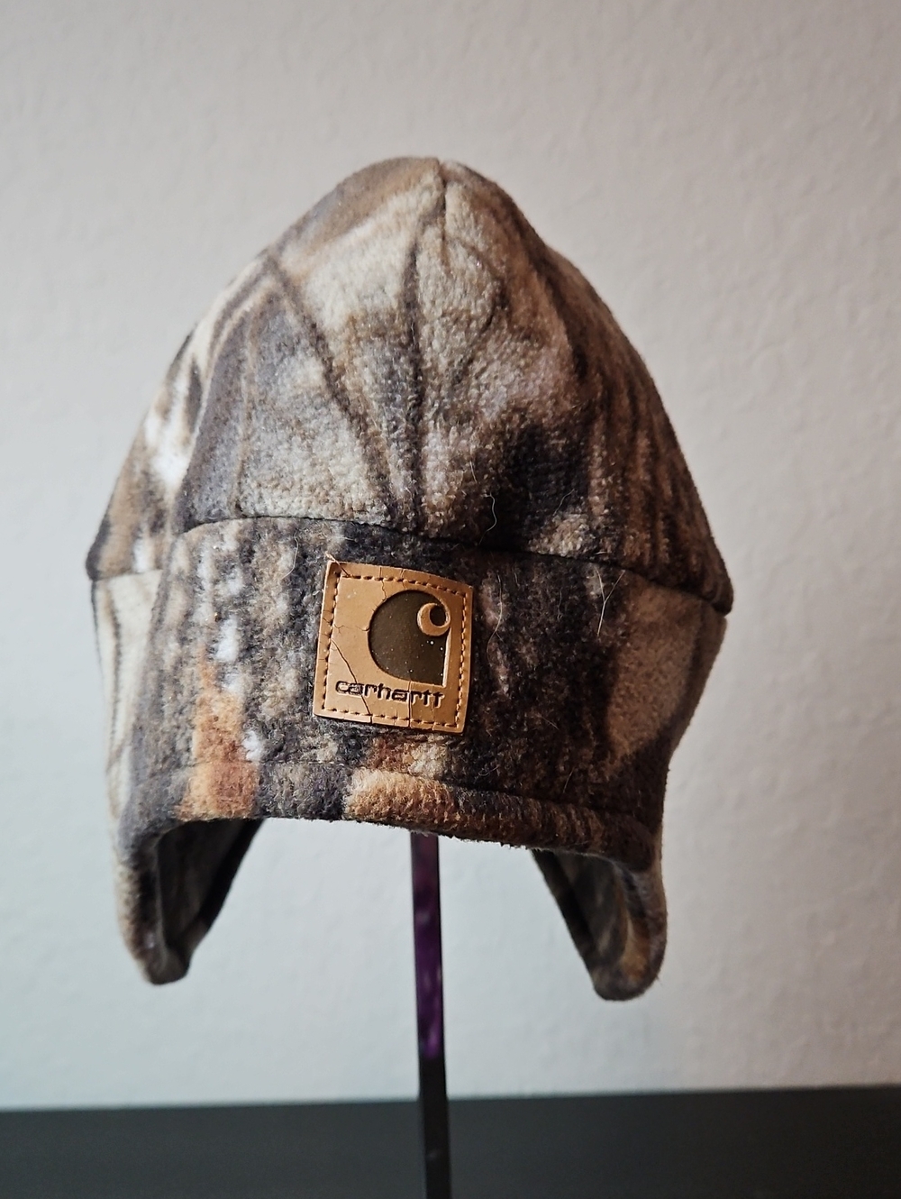 Carhartt Camo Fleece 2-in-1 Hat With Built In Black Face Mask